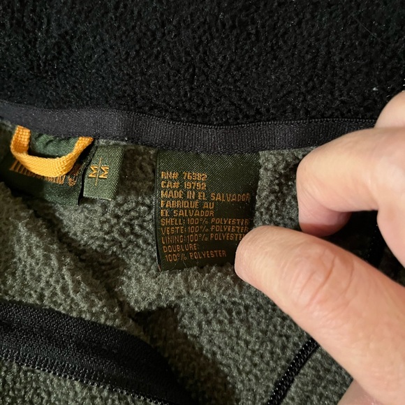 Timberland Army Green Full Zip Polartec Fleece Vest with Pockets. Men's Medium - Picture 12 of 15